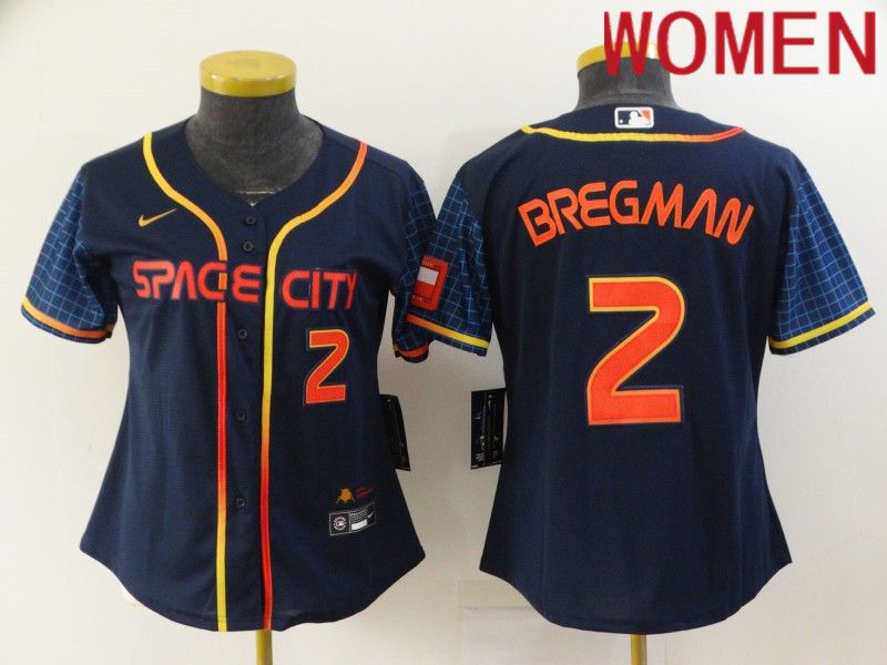 Women Houston Astros #2 Bregman Blue City Edition Game Nike 2022 MLB Jersey->youth mlb jersey->Youth Jersey
